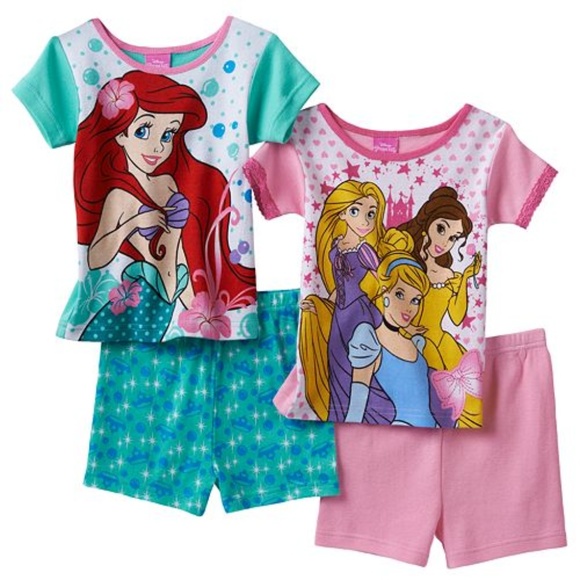 NWT BABY GIRL 4pc DISNEY PRINCESS CHRISTMAS PAJAMA SET SIZE 12 MONTHS